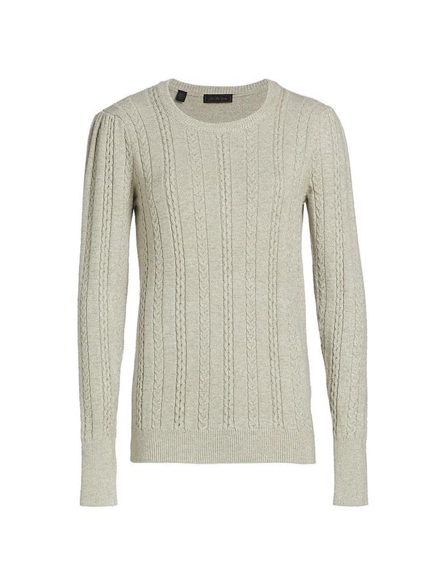 Womens COLLECTION Sparkle Cable-Knit Sweater Product Image