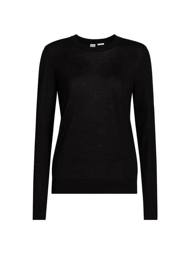 Womens Fine Knit Crewneck Sweater Product Image