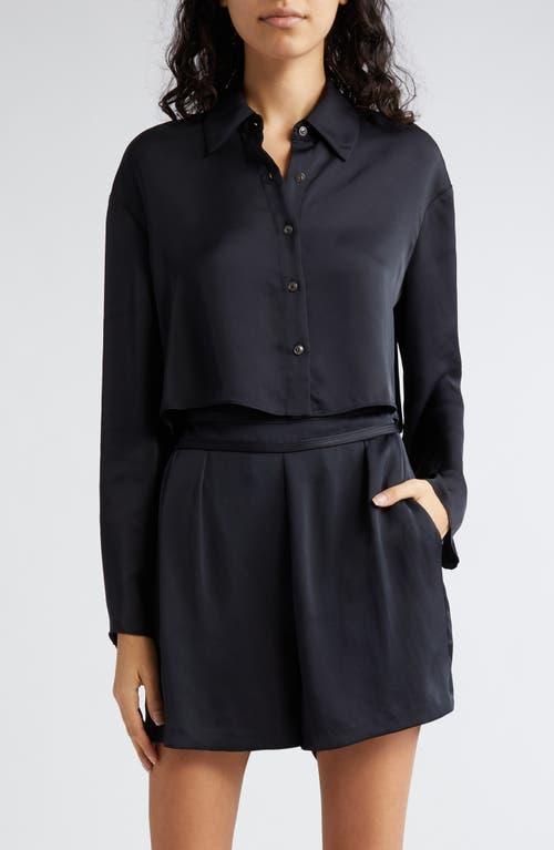 Womens Skyla Satin Crop Shirt Product Image