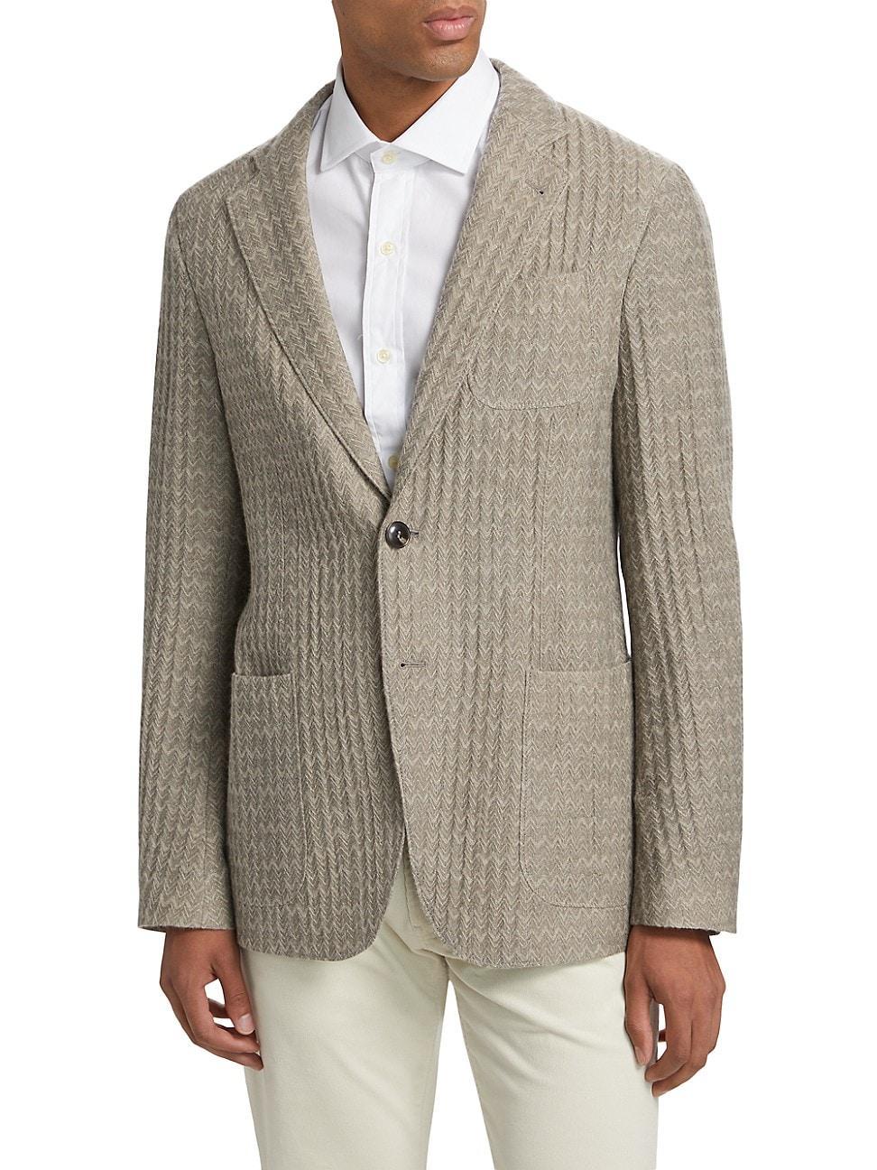 Mens Cashmere-Silk Deconstructed Chevron Blazer Product Image