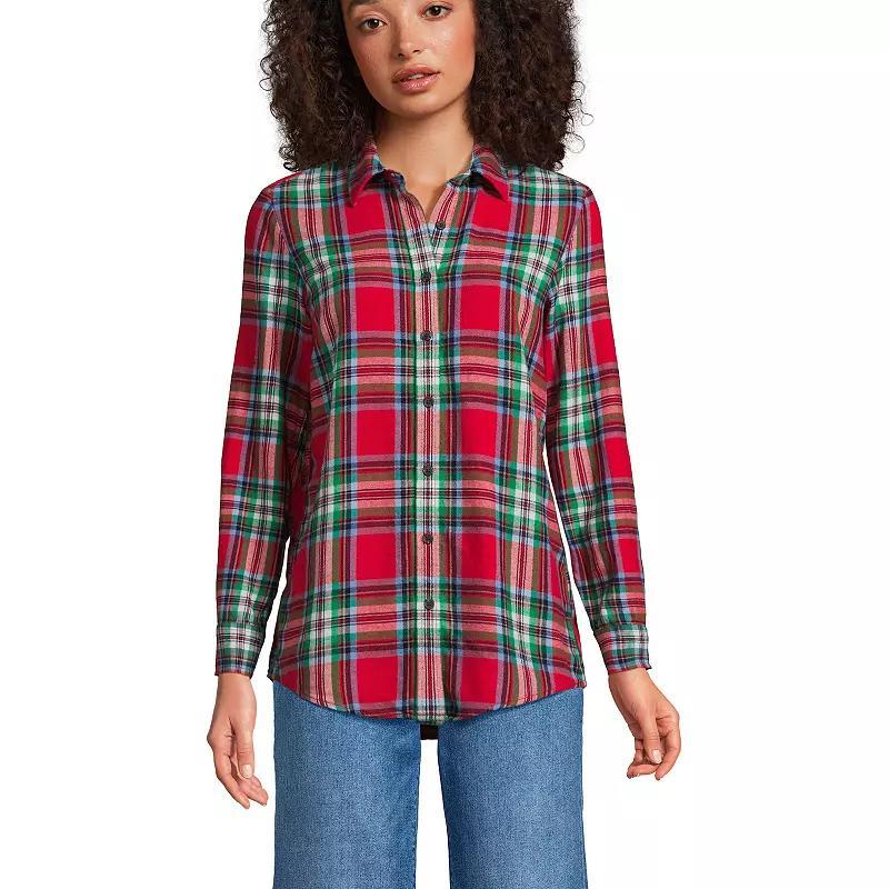 Petite Lands End Flannel Boyfriend Shirt, Womens Product Image