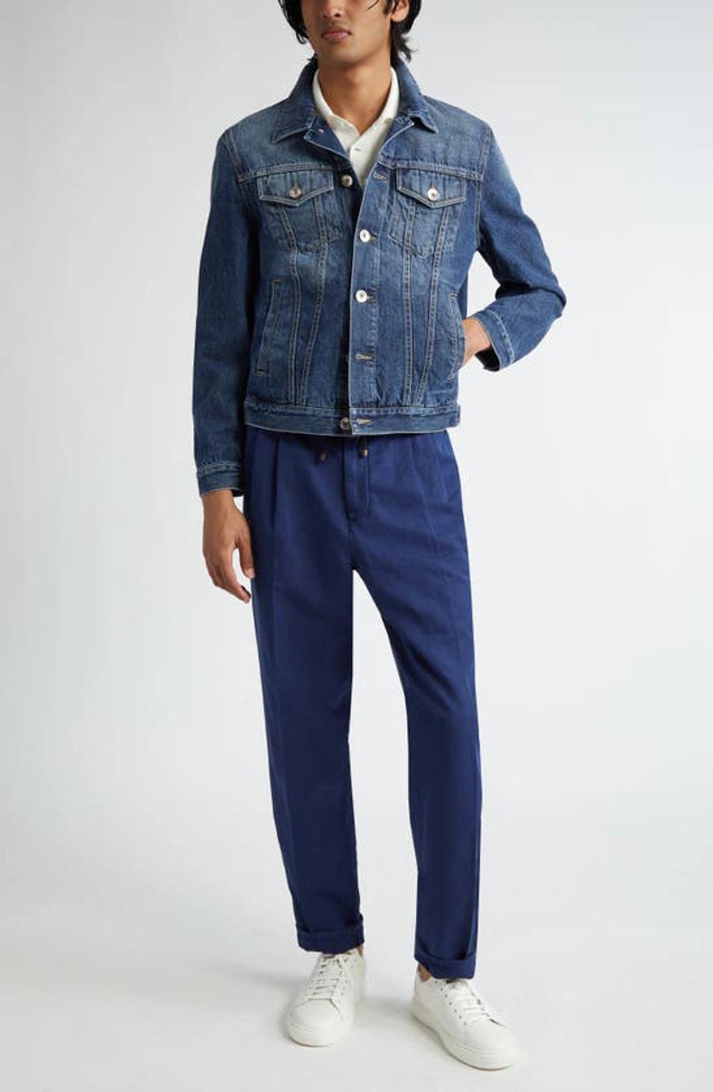 BRUNELLO CUCINELLI Denim Trucker Jacket In Dark Denim Product Image