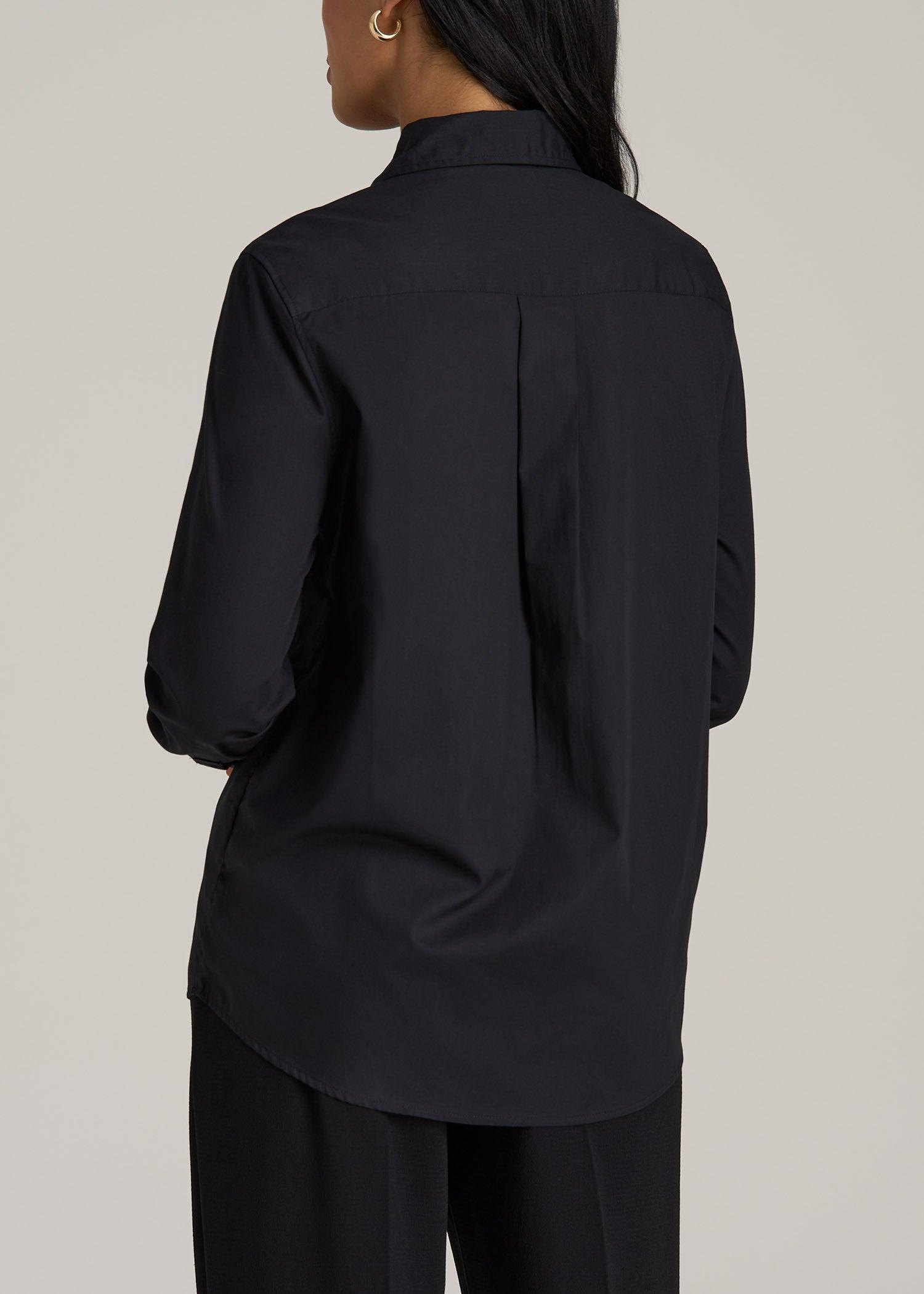 Tall Women's Regular Fit Dress Shirt in Black Product Image