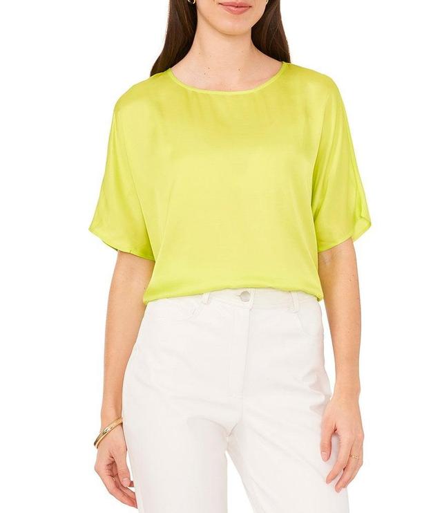 Vince Camuto Crew Neck Short Sleeve Blouse Product Image