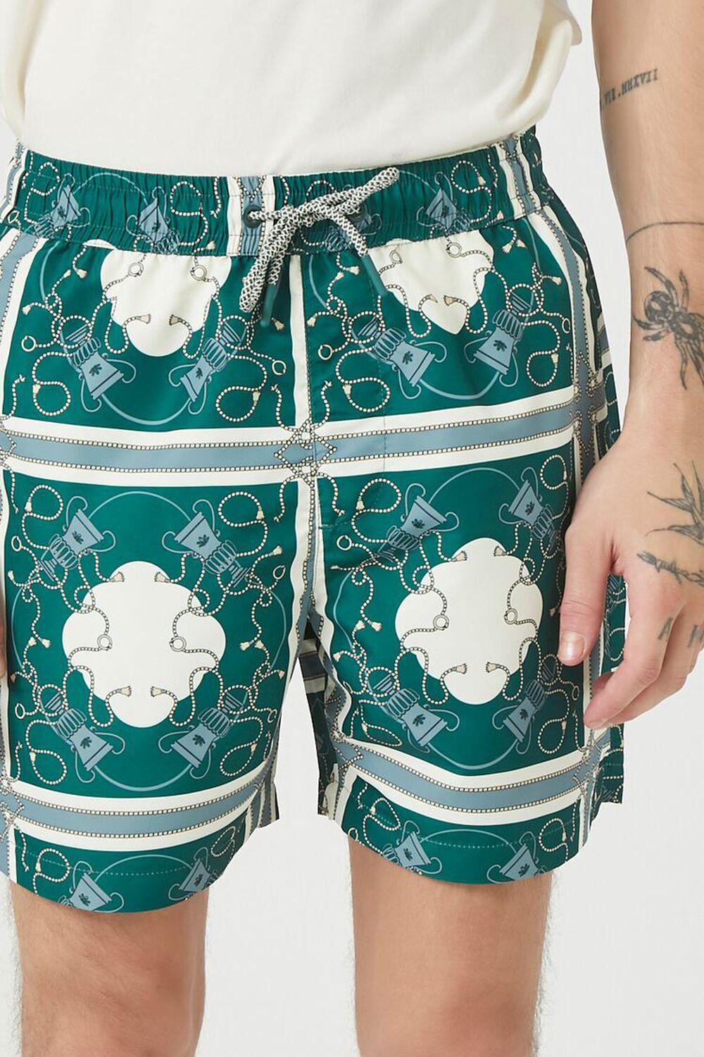 Ornate Print Swim Trunks | Forever 21 Product Image