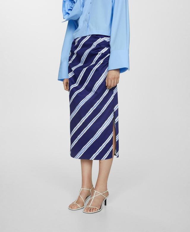 Mango Womens Slit Striped Skirt Product Image