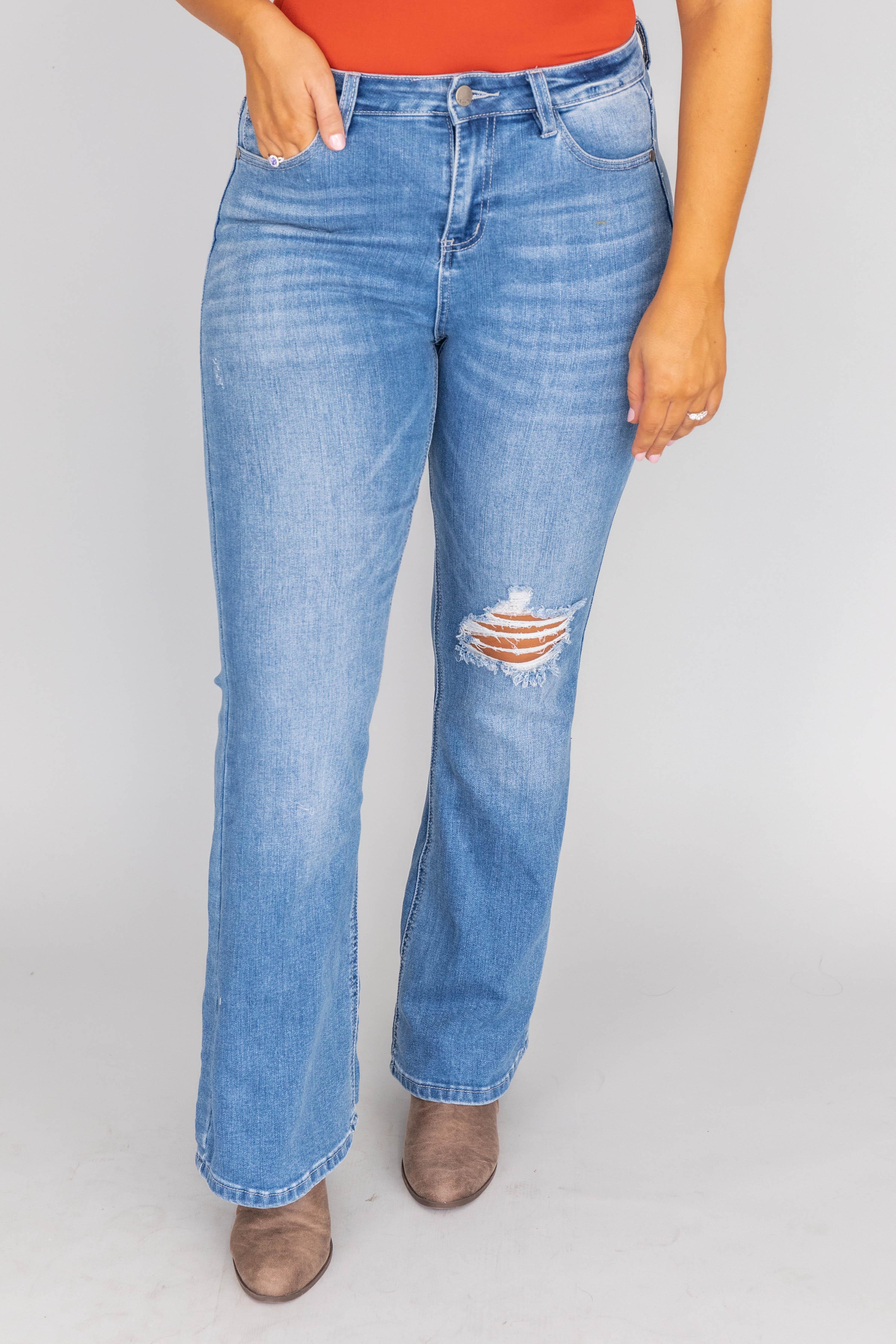 Reagan Medium Wash Flare Jeans FINAL SALE Product Image