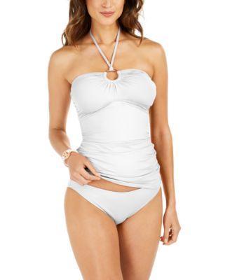 Logo Ring Shirred Bandini Swim Top & Bikini Bottoms Product Image