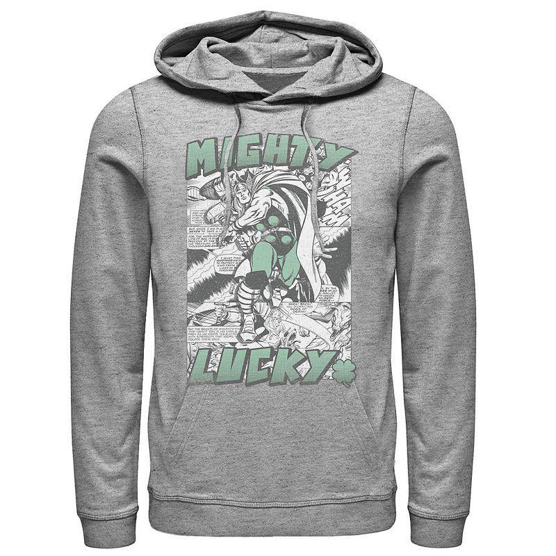 Mens Marvel Thor Mighty Lucky St. Patricks Hoodie Athletic Grey Product Image