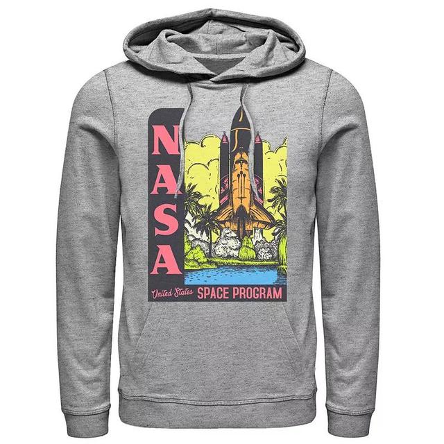 Mens NASA Vintage Space Program Poster Hoodie Athletic Grey Product Image