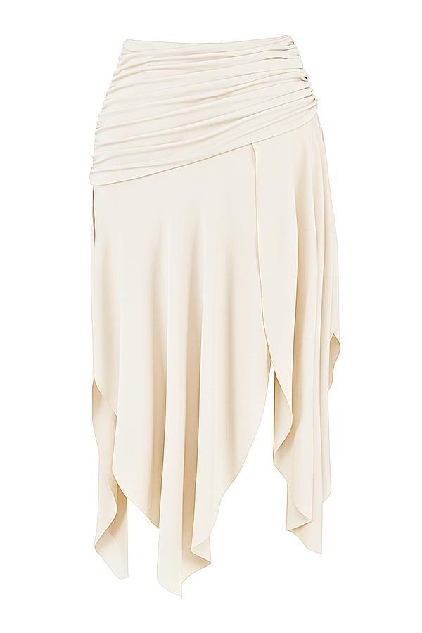 Kaira Off White Draped Midi Skirt Product Image