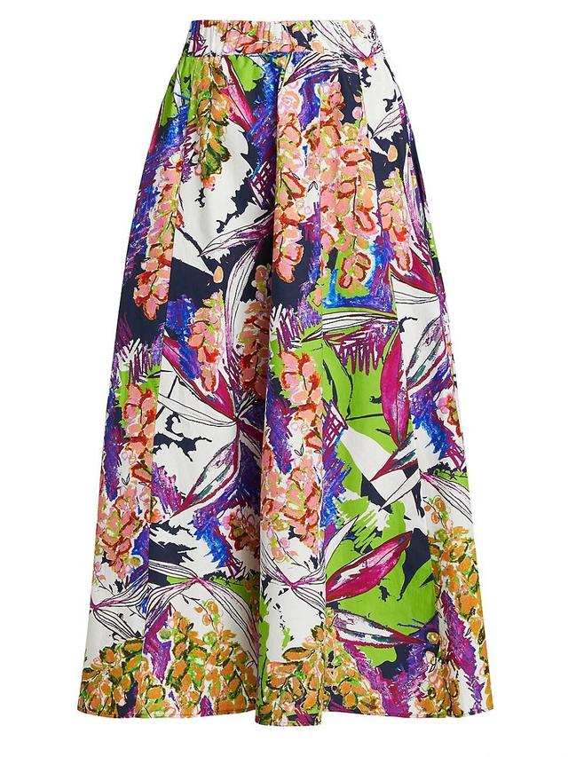 Womens Sasha Floral A-Line Midi-Skirt Product Image