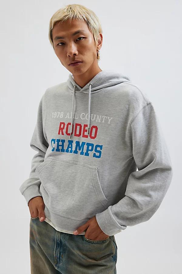 BDG Bonfire Rodeo Champs Graphic Print Cropped Hoodie Sweatshirt Mens at Urban Outfitters Product Image