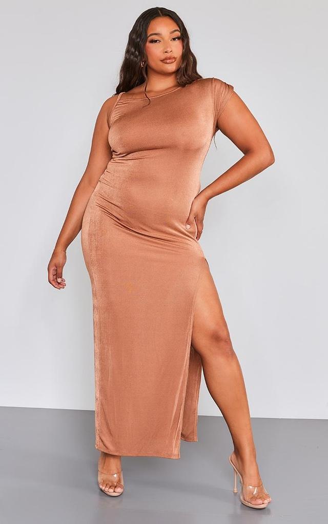 Plus Mocha Slinky Maxi Dress Product Image