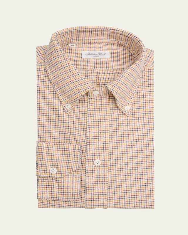 Mens Cotton Flannel Multi-Check Sport Shirt Product Image