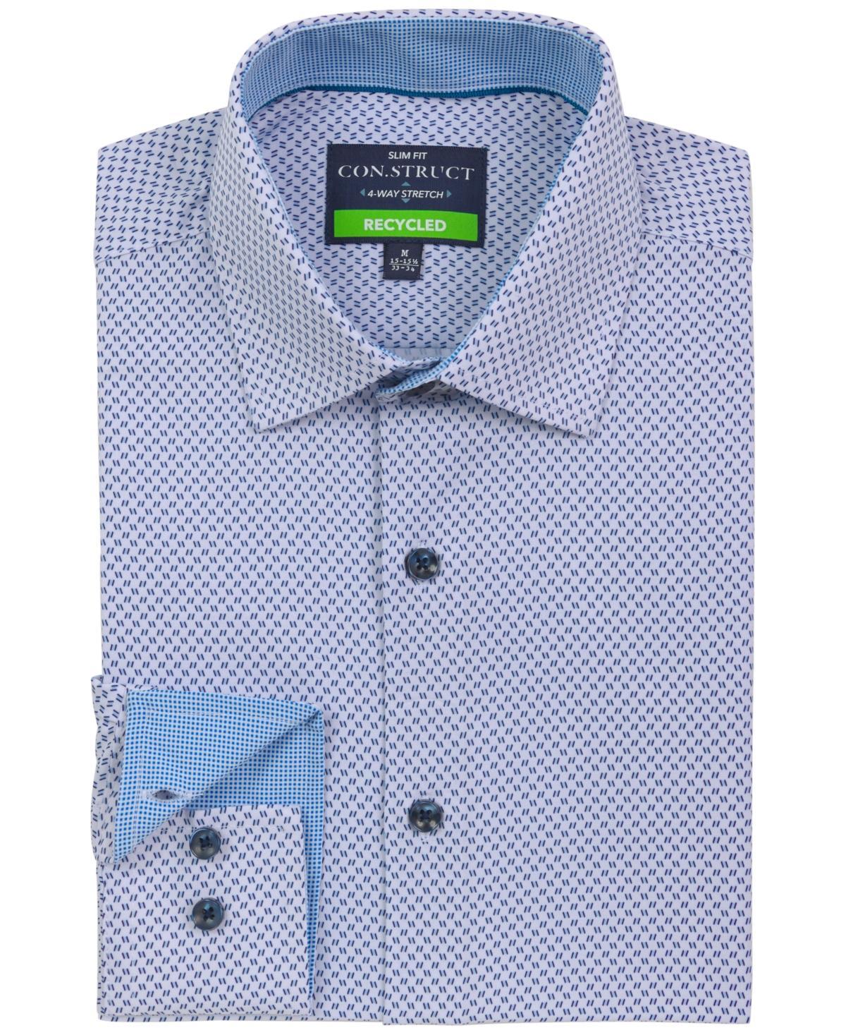 Mens Recycled Slim Fit Zig Zag Performance Stretch Cooling Comfort Dress Shirt Product Image