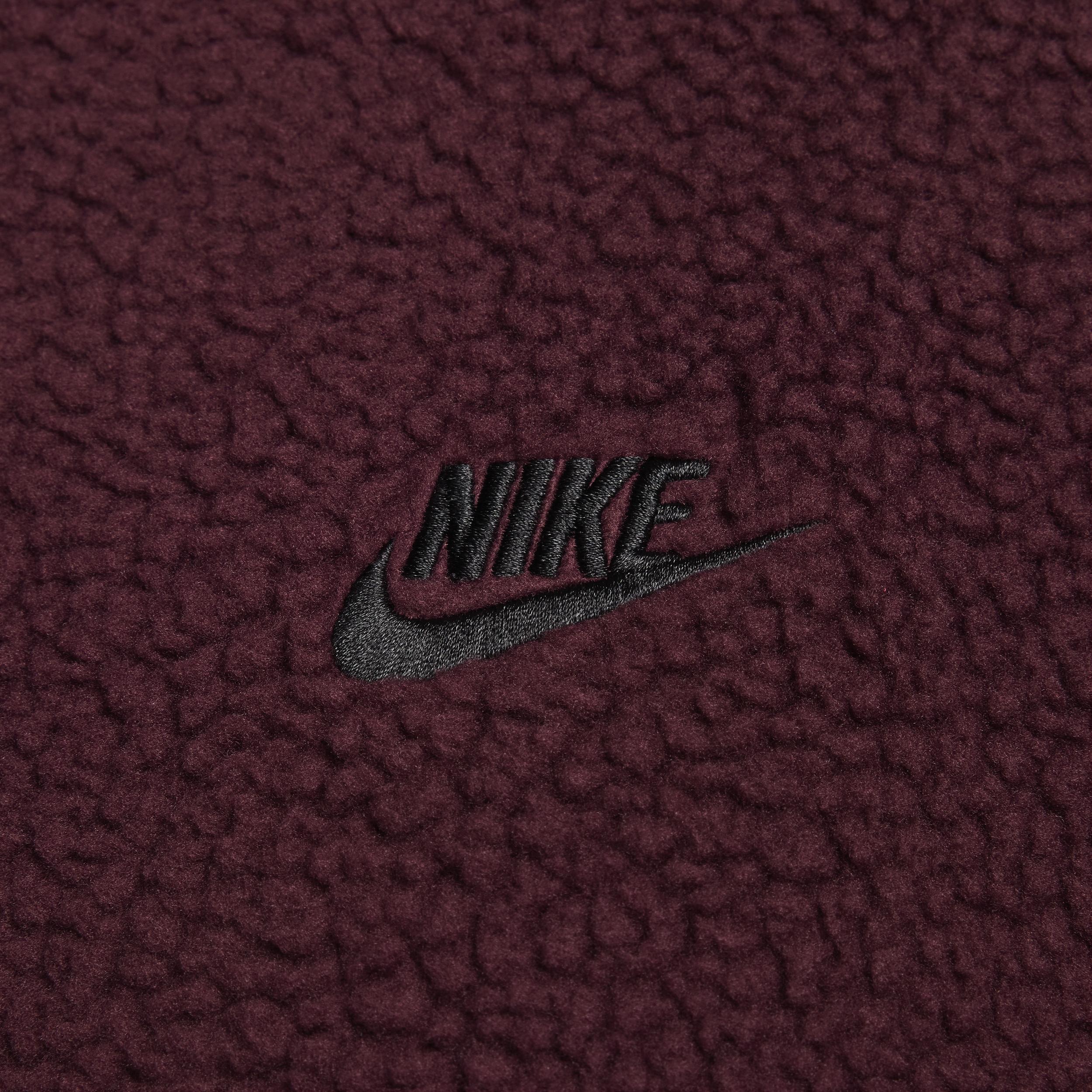 Nike Mens Club Plus Sherpa Winter Crew - Maroon/Black Product Image