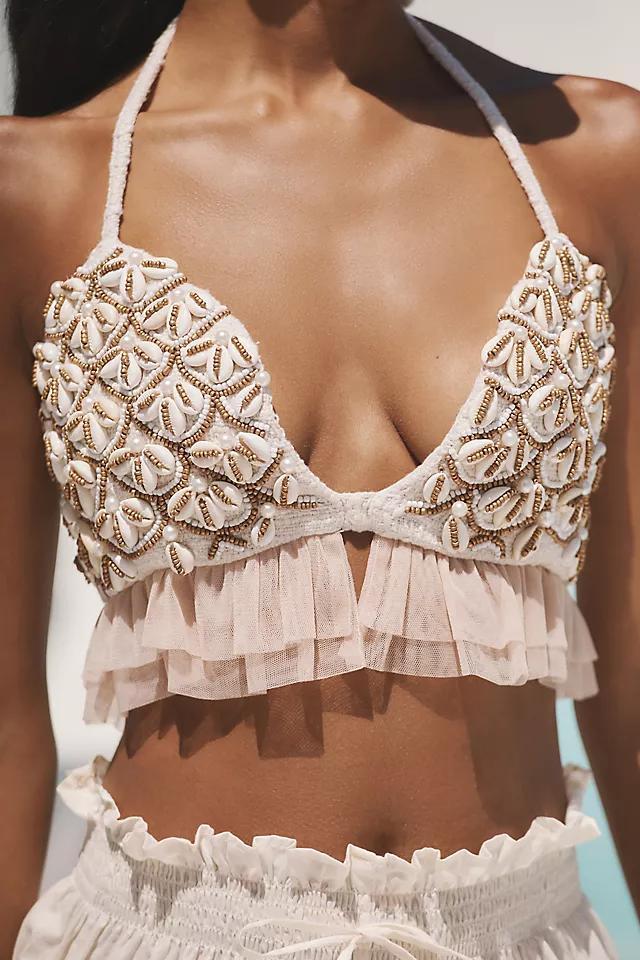 By Anthropologie Shell-Embellished Crop Cami Product Image