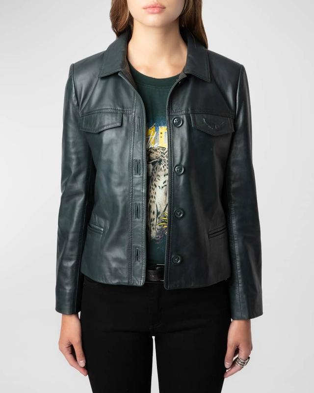 Liams Lambskin Leather Jacket Product Image