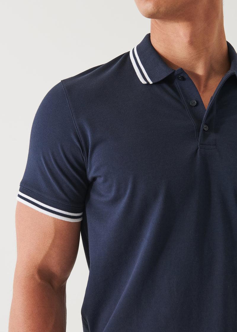 Patrick Assaraf Iconic Tipped Buttoned Polo Male Product Image