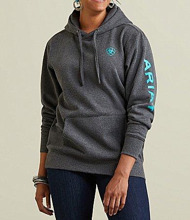 Ariat Logo Long Sleeve Kangaroo Pocket Hoodie Product Image