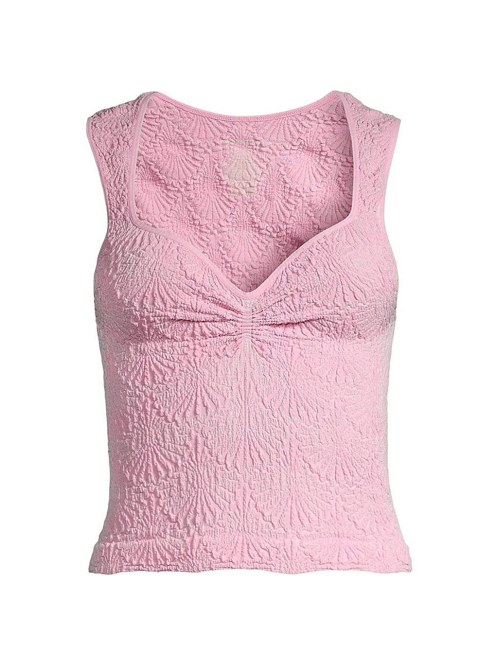 Womens Love Letter Jacquard Crop Top Product Image