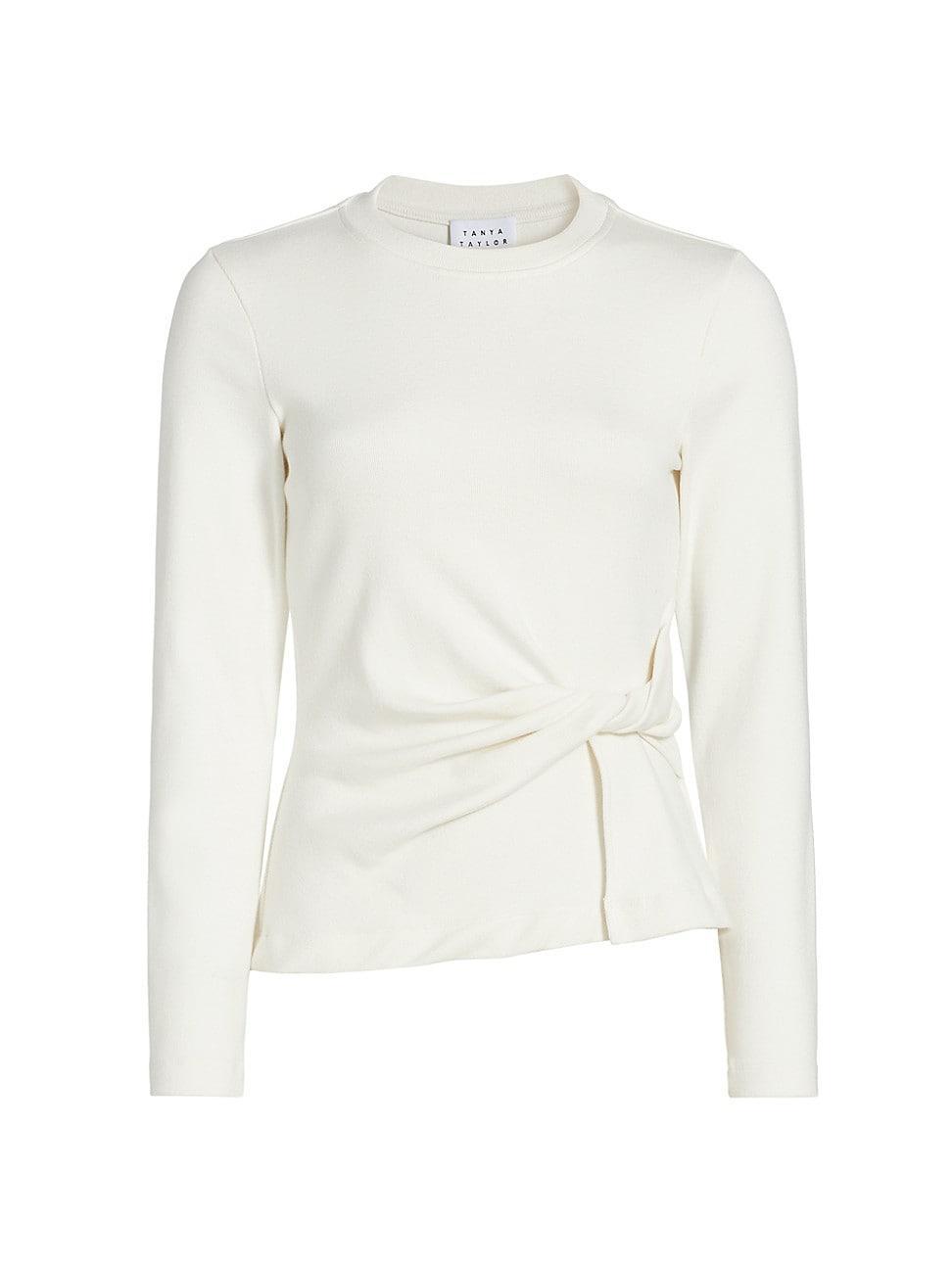 Womens Carlita Twist Cotton Long-Sleeve Top Product Image