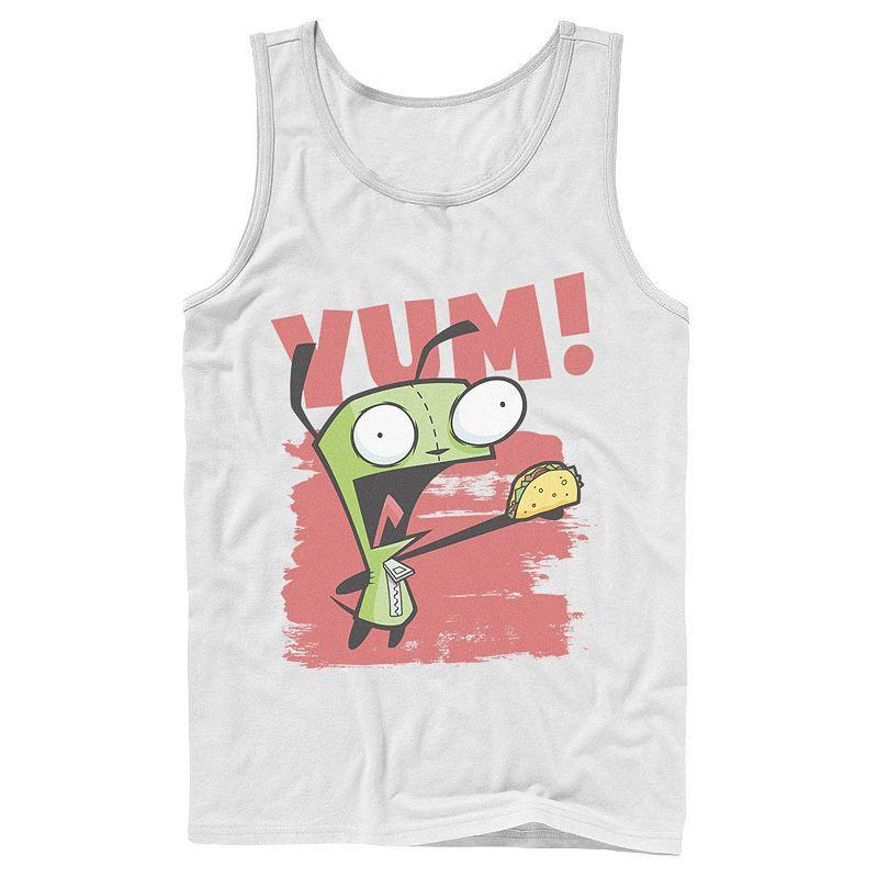 Mens Nickelodeon Invader Zim Gir Screaming Yum! Taco Portrait Graphic Graphic Tank Top Grey Product Image