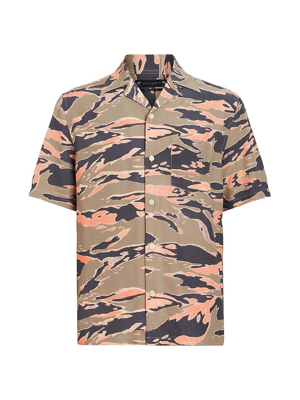 AllSaints Solar Camo Short Sleeve Shirt (Herb ) Men's T Shirt Product Image