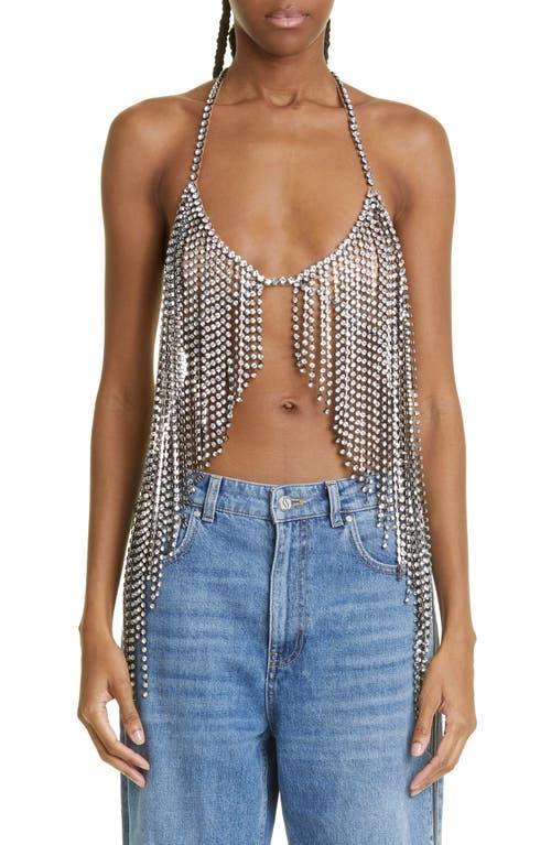 Womens Crystal Fringe Halterneck Top Product Image