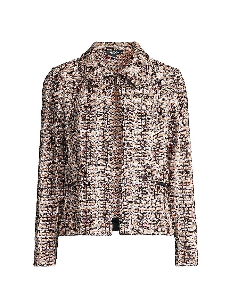 Womens Metallic Tweed Knit Jacket Product Image