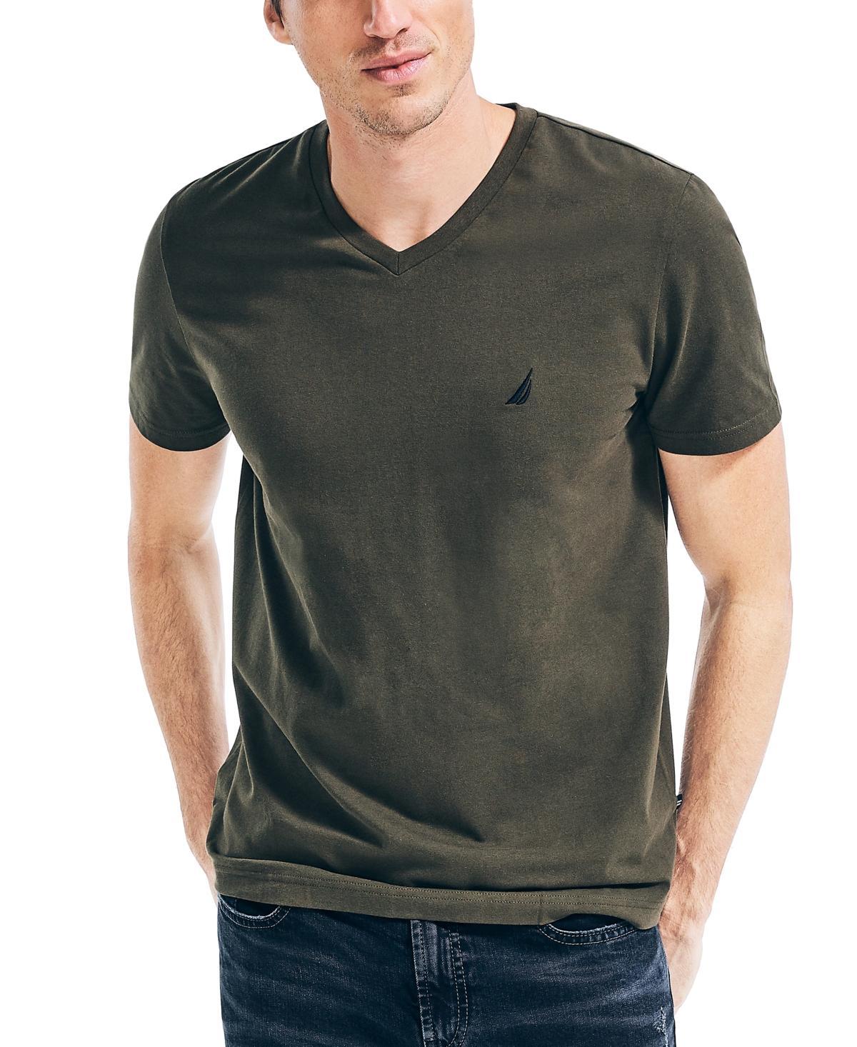 Nautica Mens J-Class Logo Classic-Fit Cotton V-Neck T-Shirt Product Image