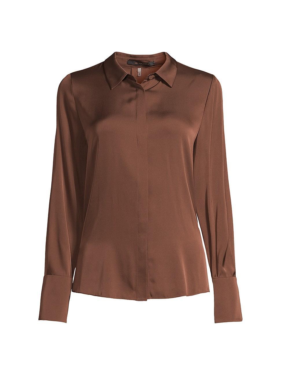 Womens Larissa Collared Silk-Blend Blouse Product Image