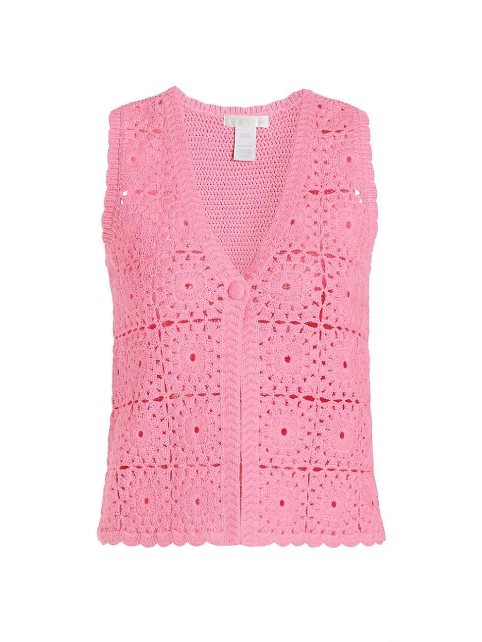 Womens Cotton Crochet Vest Product Image