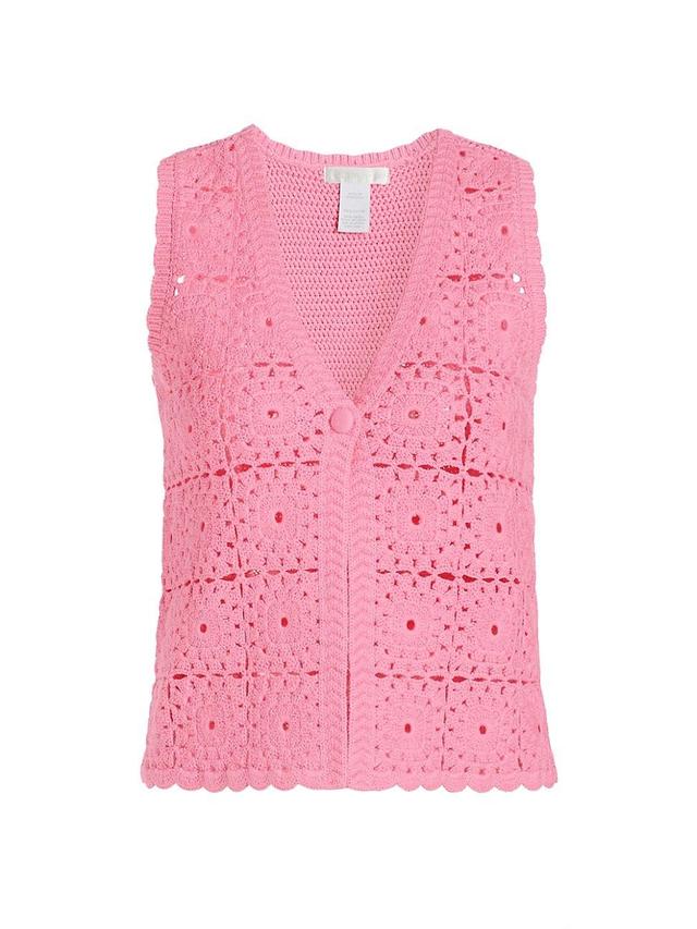 Womens Cotton Crochet Vest Product Image