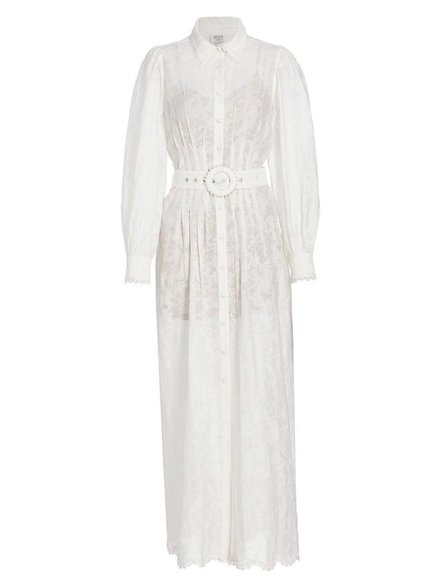 Womens Lace Belted Maxi Shirtdress Product Image