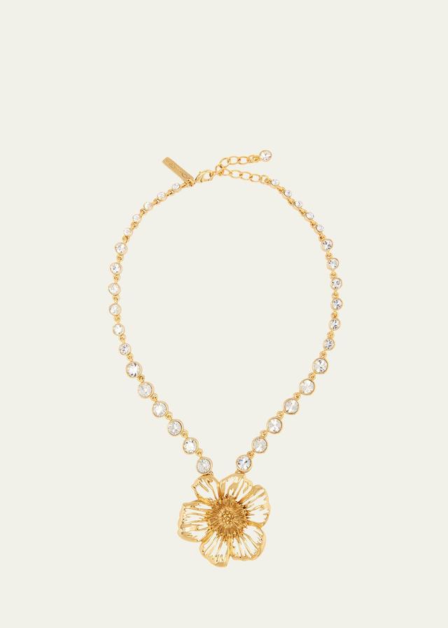 Womens Goldtone & Glass Crystal Poppy Pendant Necklace Product Image