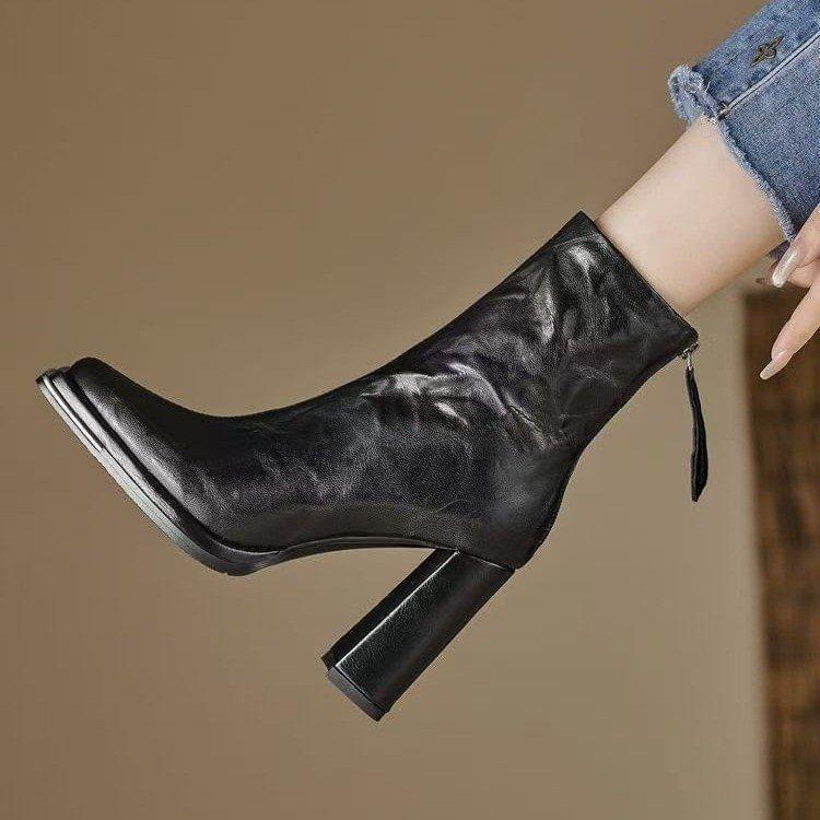 Chunky Heel Plain Short Boots product image