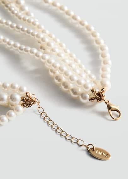 Multiple-strand pearl necklace - Women | MANGO USA Product Image