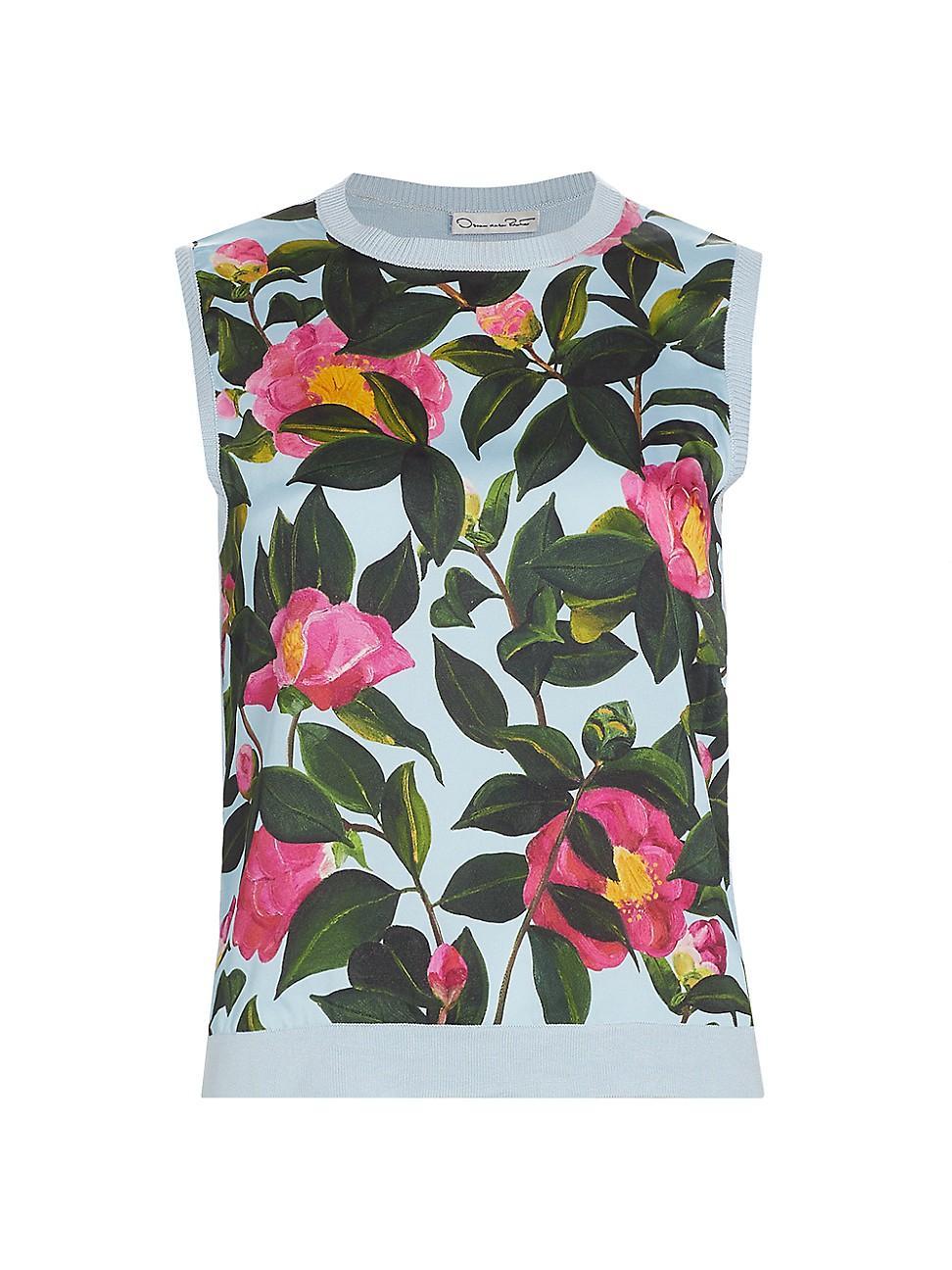 Womens Camellia Print Inset Tank Product Image