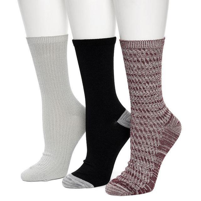 Womens Cuddl Duds 3-Pack Midweight Plushfill Spacedye Crew Socks Product Image