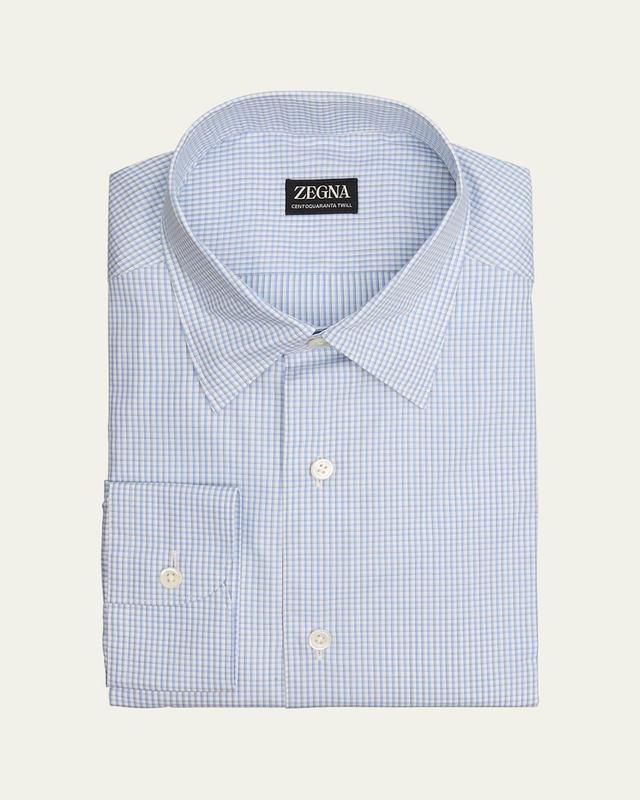 Mens Micro-Check Centoquaranta Cotton Sport Shirt Product Image