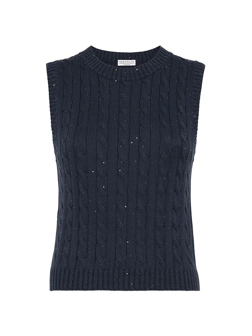 Womens Cotton Dazzling Cables Knit Top Product Image