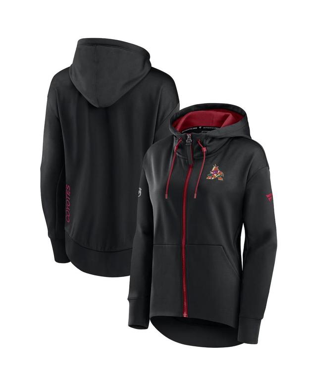 Fanatics Womens Black Arizona Coyotes Authentic Pro Rink Full-Zip Hoodie - Black Product Image