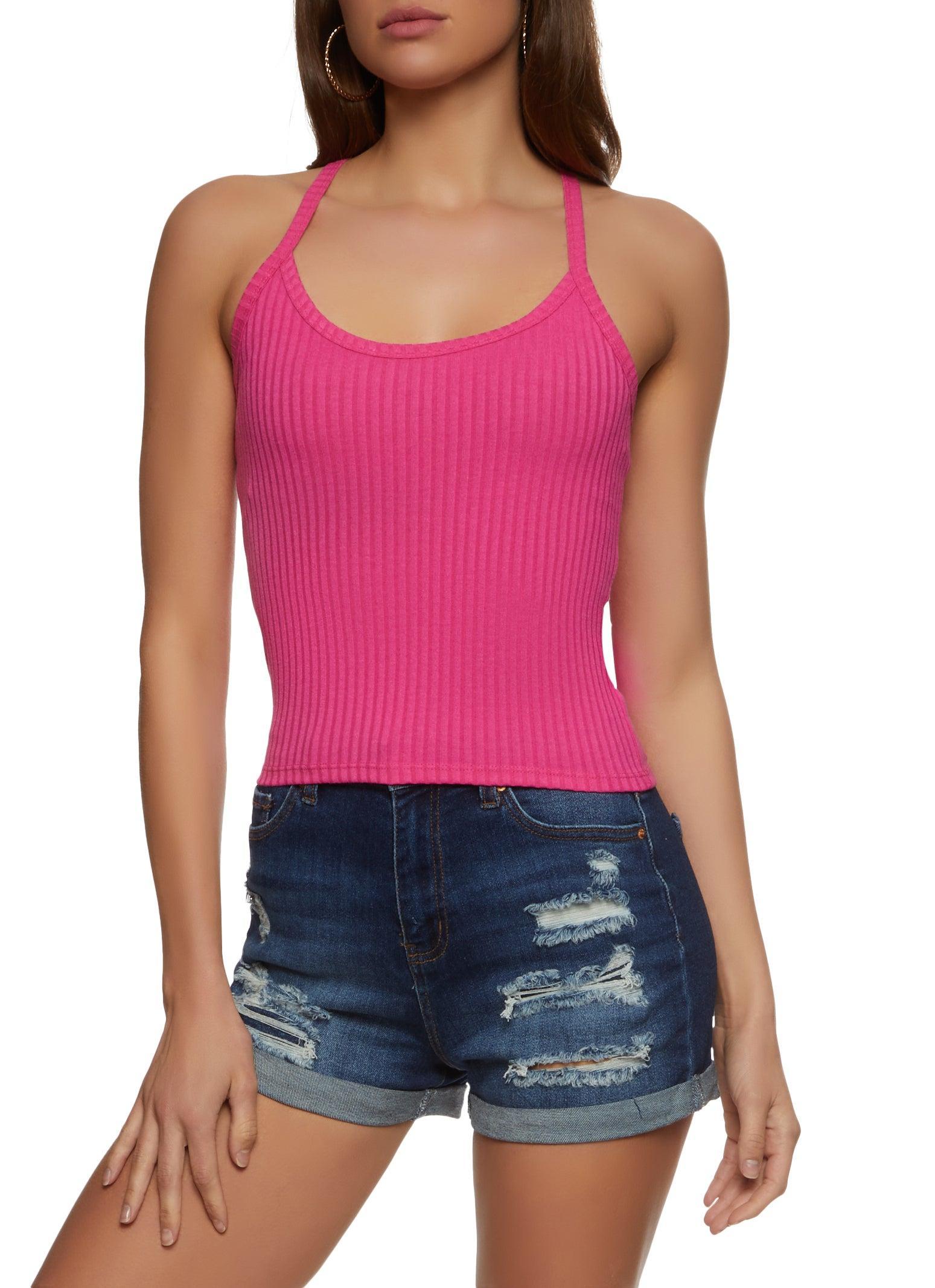 Womens Ribbed Knit Scoop Neck Cami Product Image