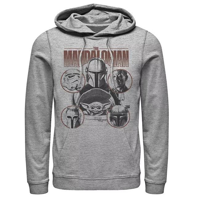 Mens Star Wars The Mandalorian Greyscale Ally Portrait Panels Hoodie Product Image