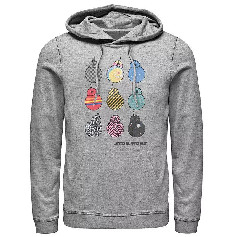 Mens Star Wars The Rise of Skywalker BB-8 Fashion Graphic Hoodie Athletic Grey Product Image