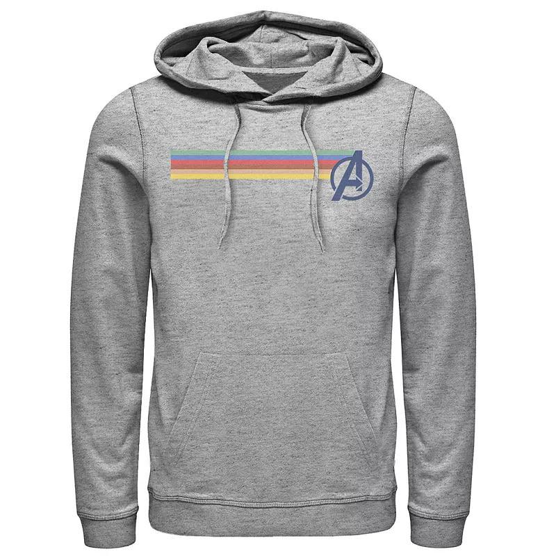 Mens Marvel Avengers Rainbow Colors Classic Logo Graphic Hoodie Med Grey Product Image