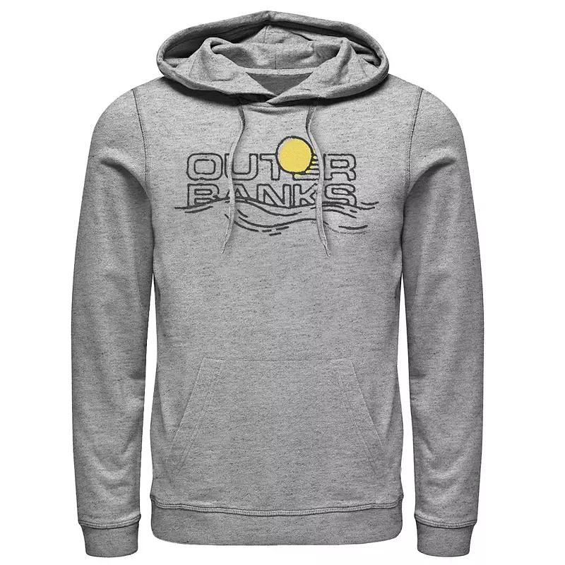 Mens Outer Banks Sunset Waves Logo Hoodie, Boys Athletic Grey Product Image