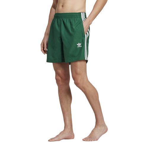 adidas Originals Mens 3S Swim Shorts - Green/White Product Image